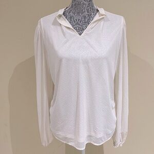 Cream long sleeve blouse